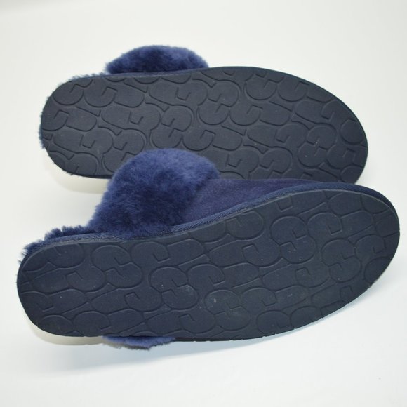 UGG Navy Blue Cozy Soft Suede Comfort Slippers 7 - Picture 6 of 8